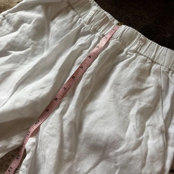 QUINCE White Linen Pull On Pants Size XS Costal Vacation‎ - Image 5