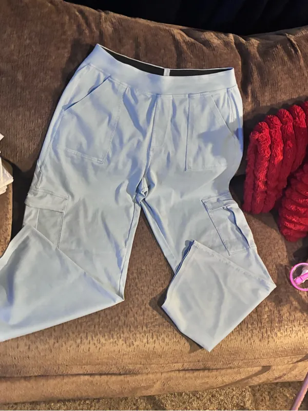 New! Halara Flex Ligh Blue Wide-Leg Cargo Pants - Image 5
