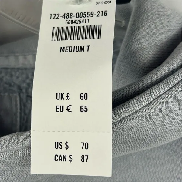Abercrombie & Fitch Men's Blue Gray Pullover Hoodie‎ Size M Tall - Image 4