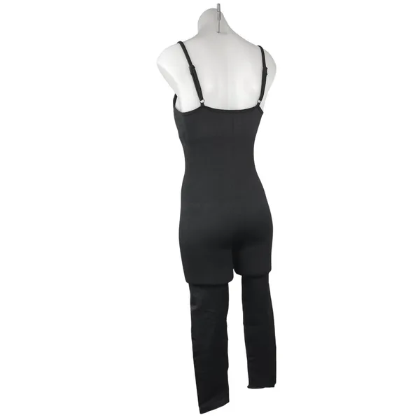 OQQ Black Scoop Spaghetti Strap Tummy Control One Piece Bodysuits Jumpsuit Sz L - Image 2
