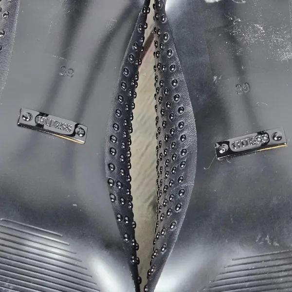 Guess Womens Sabalie Black Studded Leather Pointed Toe Stiletto Pumps Heels 8.5 - Image 11