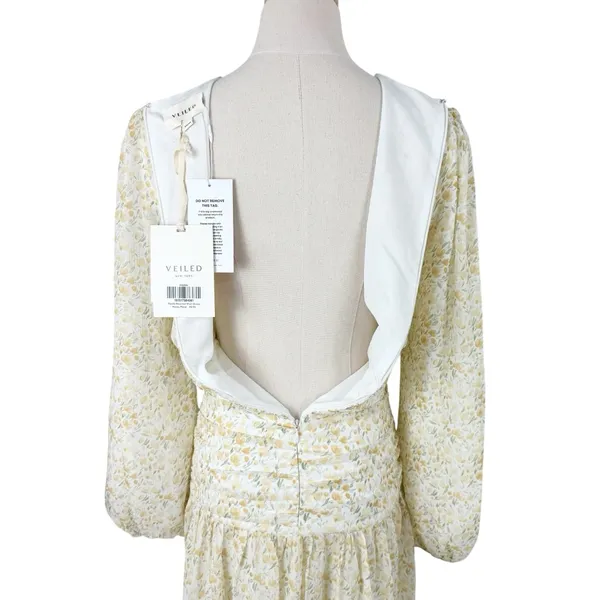 VEILED Randa Ruched Maxi Dress Honey Floral Sz XS NWT - Image 8