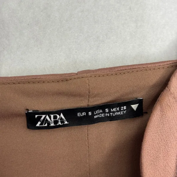 Zara Satin Effect Corset Style Bustier Cropped Tank Top Brown Size Small - Image 3
