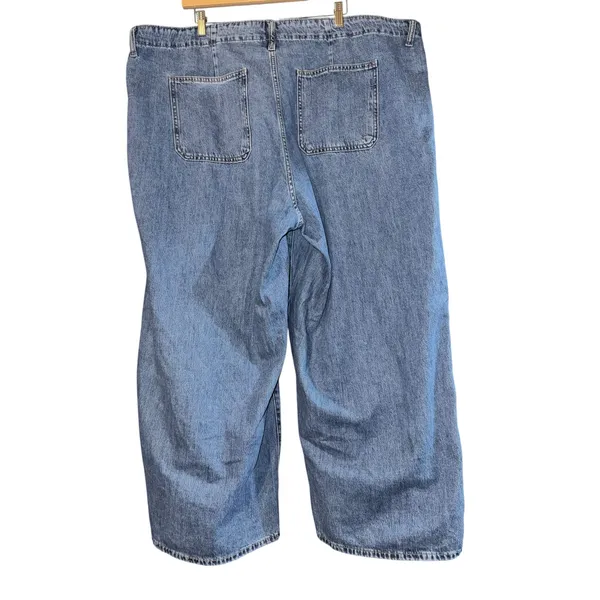 Old Navy Baggy Wide Leg Jeans Women's 22‎ Medium Wash Skater Pockets Retro Denim - Image 3