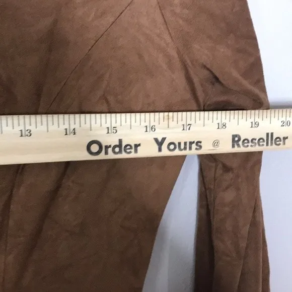 NY‎ collection baby doll dress brown suede long sleeve dress size medium - Image 8