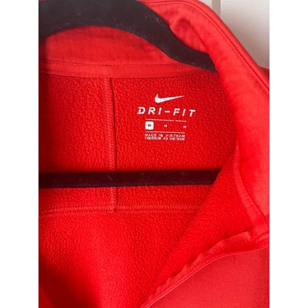 Nike Womens Dri-Fit 1/4 Zip Pullover Size Medium Red Long Sleeve Running Top - Image 3