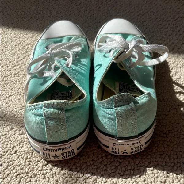 Converse Low Top Sneakers in Teal/Mint Green and White - Image 2