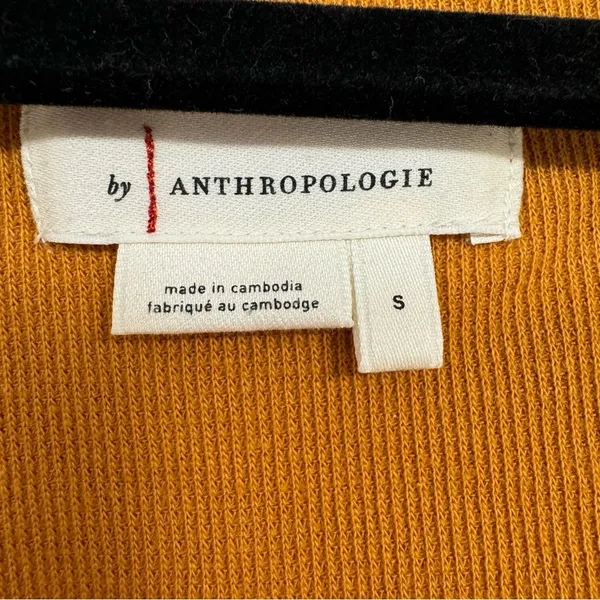 Anthropologie Orange Knit Pullover Sweater Womens S Floral Sleeve Fall Boho - Image 7