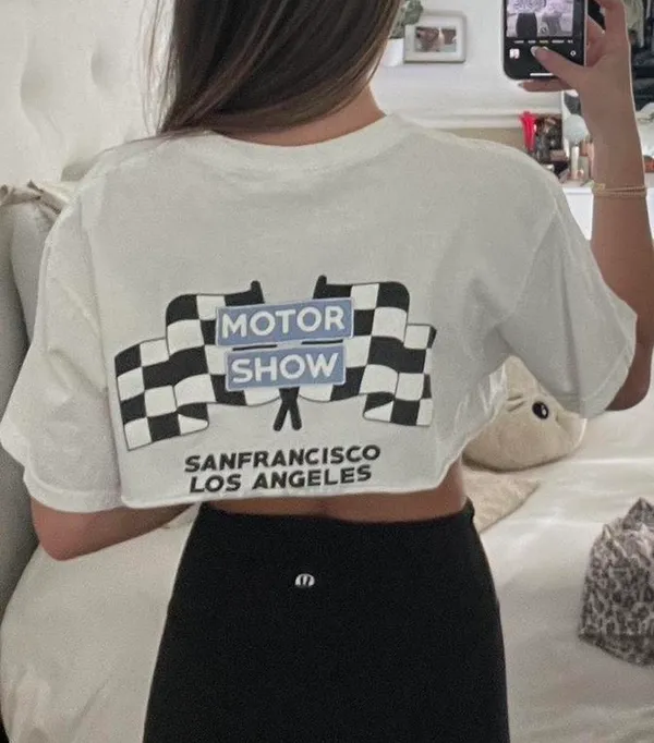 Brandy Melville Graphic White Crop T-Shirt - Image 2