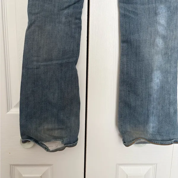 American Eagle Outfitters Blue Women's Distressed Flared Jeans Size 10 - Image 4