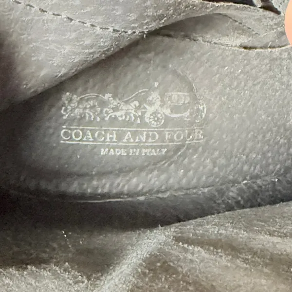 Coach and Four Black Leather Ankle Boots Made in Italy Block Heel Zipper Size 6M - Image 5