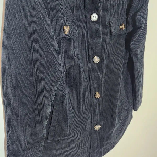 Women's Black Corduroy Shacket Size Medium Black Shacket - Image 4