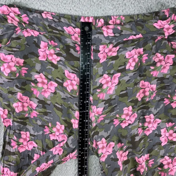 Wide Leg Floral Camo Pants XL Relaxed Lightweight Boho Eclectic‎ Utility Chic - Image 5