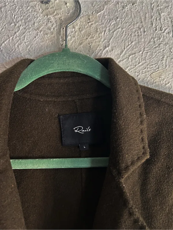 Rails Everest Coat Olive Wool Blend Oversized Large - Image 4