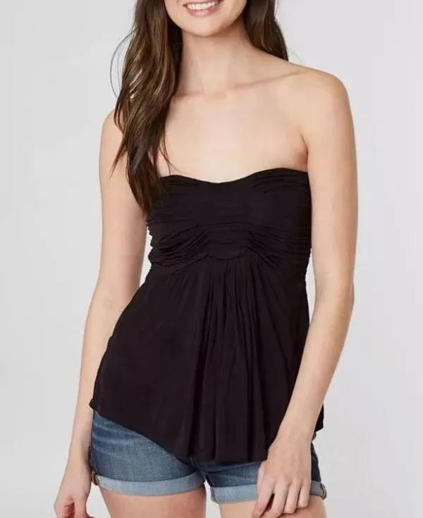 Free People Vacation Vibes Black Tank Top W-098 Sz M - Image 4