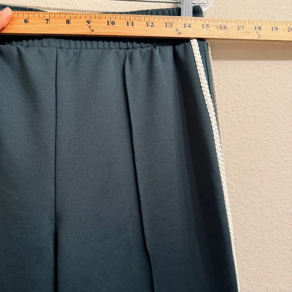 Maeve‎ Anthropologie Pull-On Track Pants-Small Dark Green Crochet Quiet Luxury - Image 12