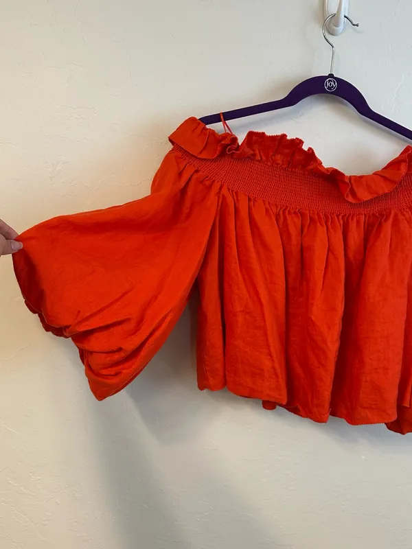 Banana Republic Red Off-Shoulder Mini Skirt - Image 2