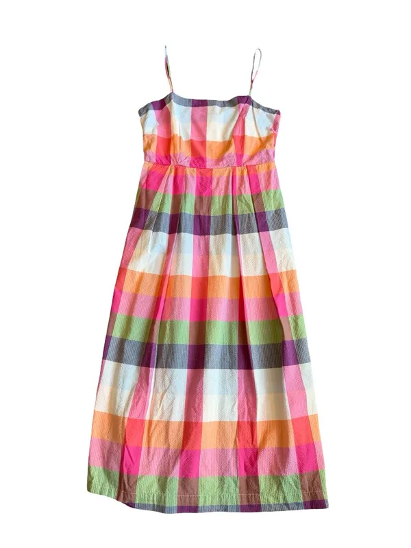 Kate Spade For Target Colorful Plaid Dress A-Line Spaghetti Strap Size Small - Image 6