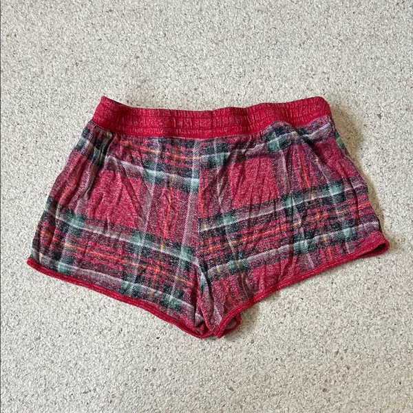 PINK Victoria's Secret Red Plaid Athletic Shorts - Image 4