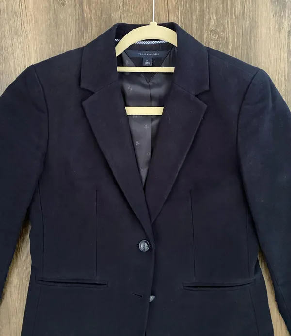 Tommy Hilfiger Navy Blue Velvet Blazer - Image 4