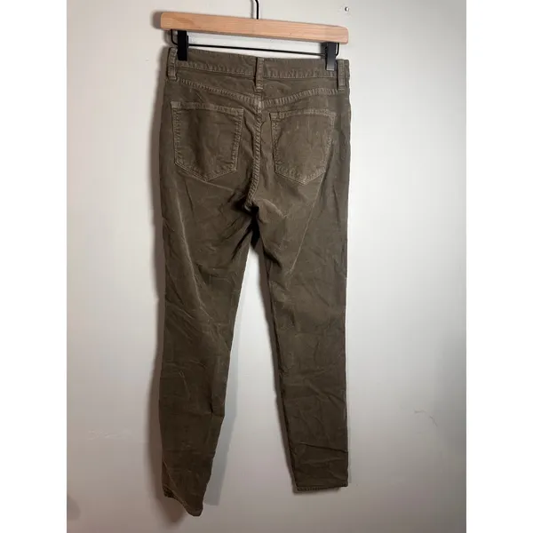 J.Crew Lookout High Rise Skinny Corduroy Pants Olive‎ Green Size 26 RN77388 - Image 2