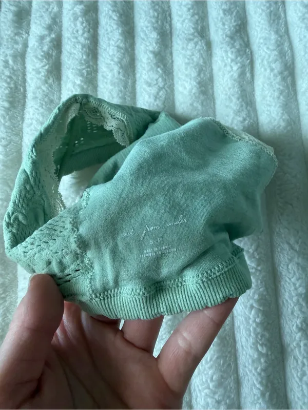 Urban Outfitters Sage Green Lace-Trim Knit Bralette - Image 5