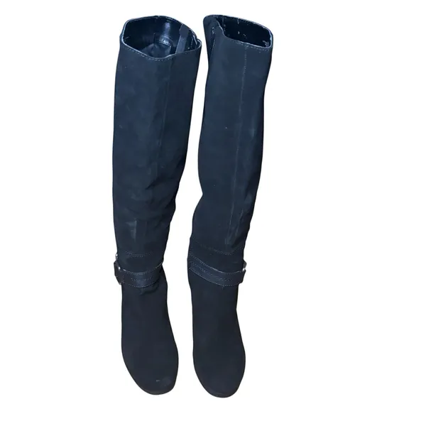 Nine West Vintage America Collection NINI Black Suede Boots Size 10 Leather - Image 4