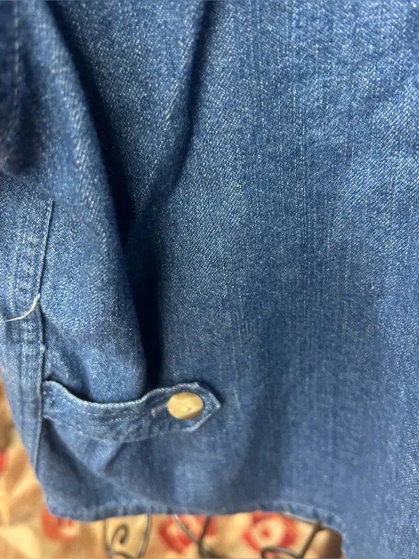 VTG Christopher&Banks Noah's Ark Themed Embroidered Short Sleeve Denim Shirt: XL - Image 6