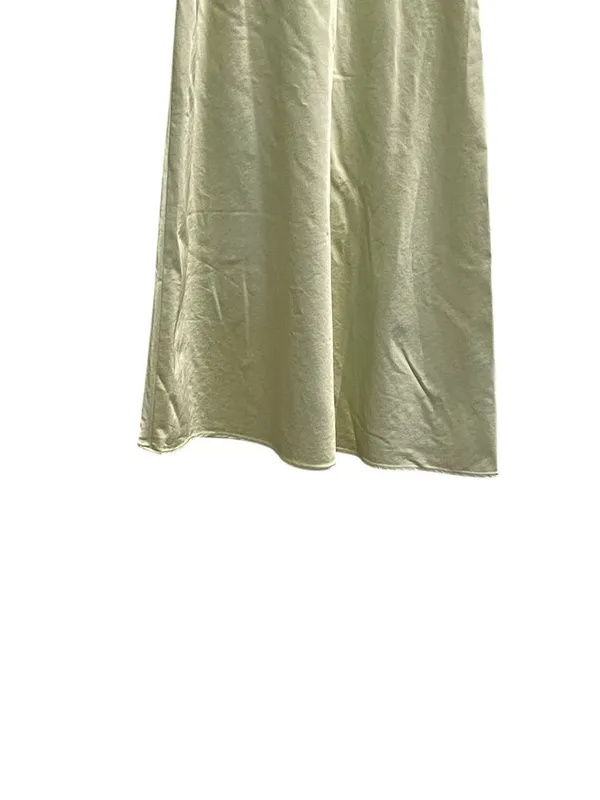 Banana Republic Y2K Satin Midi Dress Lime Size 4 Minimalist Special Occasion - Image 7