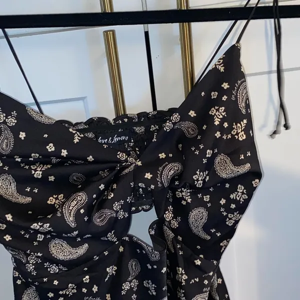 For Love & Lemons Paisley Mini Dress boho Cutout summer sun Dress vacation - Image 9