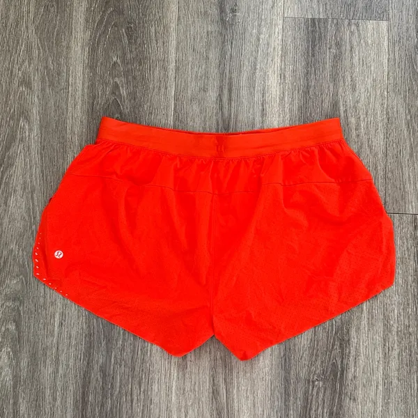 lululemon Bright Orange Shorts Size XL Mid Rise 3.5” - Image 2