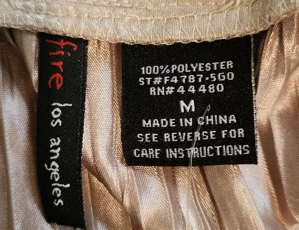 Fire Los Angeles spaghetti strap gold women's size medium New with tag - Image 5