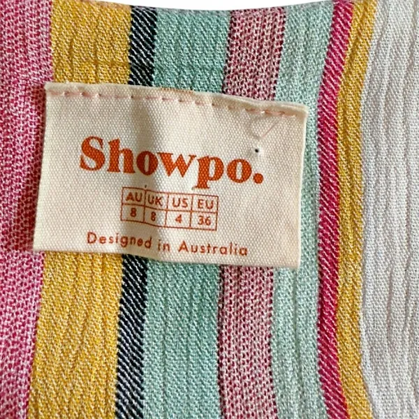 Showpo. Aussi Striped Button Down Tie Strap Summer Beach Lined Dress - Image 8