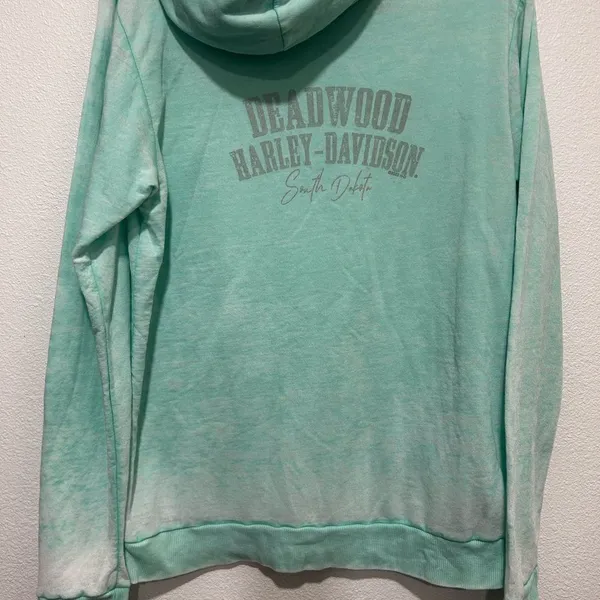 Harley-Davidson Women's Light Green Hoodie Large - Image 4