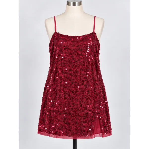 Intimately Free People Red Sequin Mini Slip Dress Square Neck Sz L OB1533256 NWT - Image 6