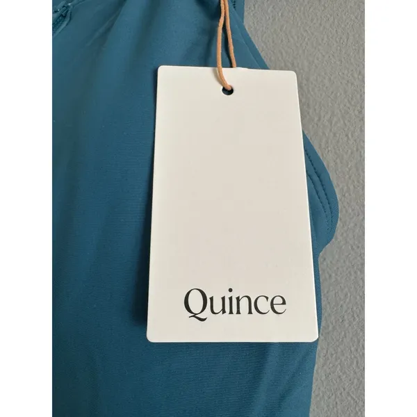 NWT Quince Italian Zip Front One Piece Swimsuit Lagoon Teal Blue Size XS - Image 7