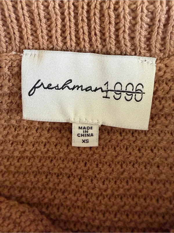 Freshman Brown Crochet Knit Maxi Skirt Set - Image 2
