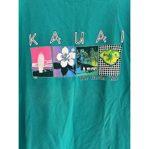 VTG 80s 90s Kauai Hawaii T Shirt Size Large USA Single Stitch 100% Cotton Puffy‎ - Image 2