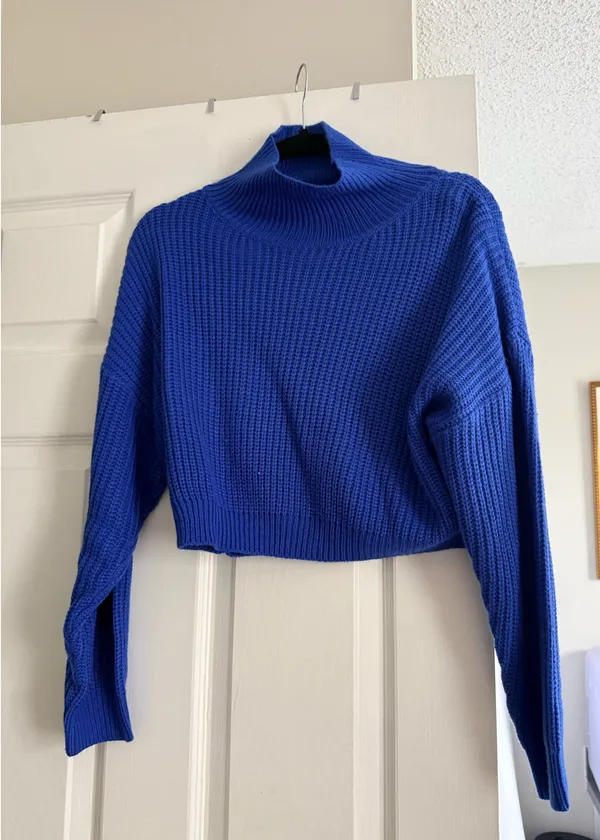 Vestique Blue Cropped Sweater - Image 3