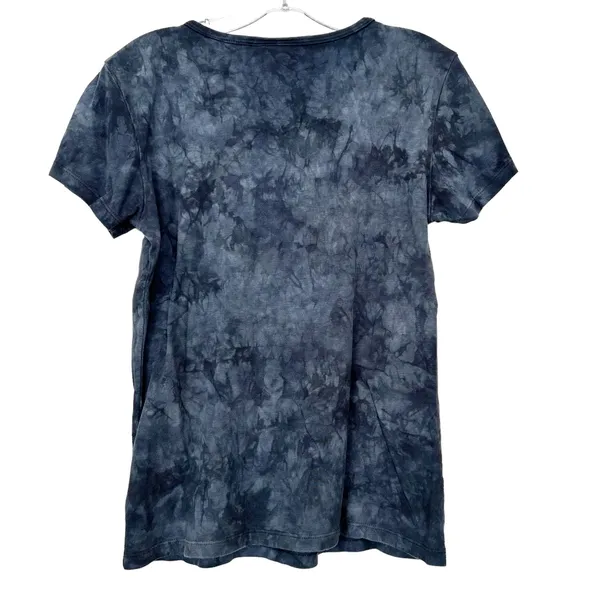 Harley Davidson Black Blue Tie Dye Skull Print T Shirt Sz M - Image 5