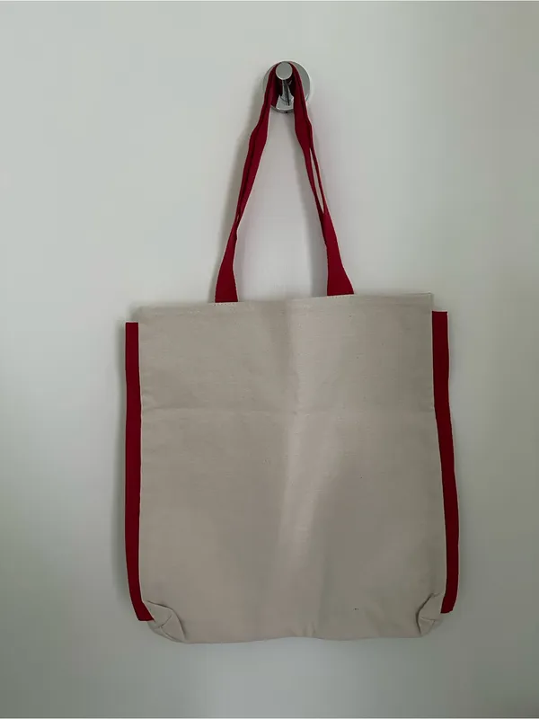 Red Lip Print Large Canvas Tote Bag Stylish and Trendy - Image 4