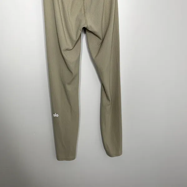Alo Ribbed High Waist 7/8 Blissful Legging Womens Gravel Size XXS - Image 9