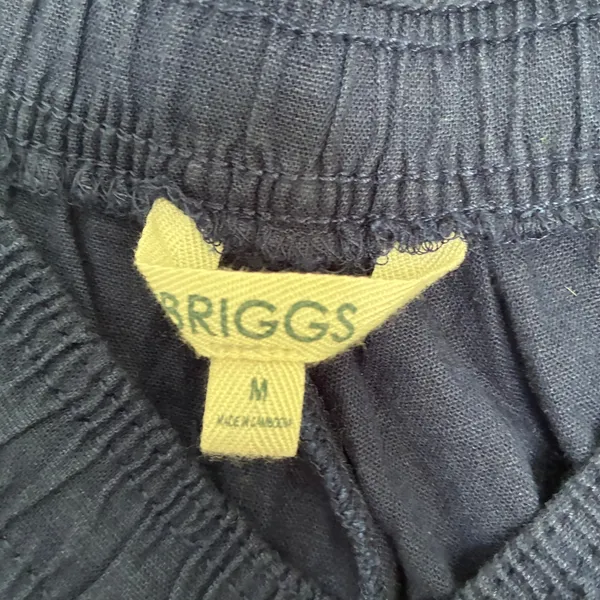 Briggs Navy Blue Linen Blend Pants High Rise Straight Leg NWT Womens Medium - Image 4