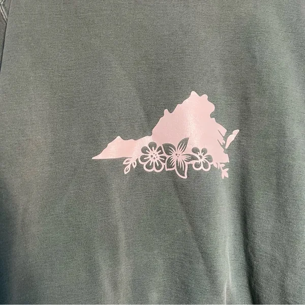 Comfort Colors Women's Size Small Crewneck Sweatshirt Light Green White Virginia - Image 4