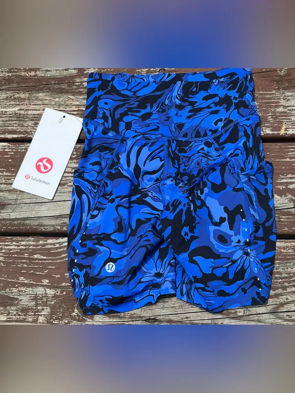 Lululemon Women’s Fast And Free HR Short 6" Pockets Galactic Cobalt Blue|Size:0 - Image 5
