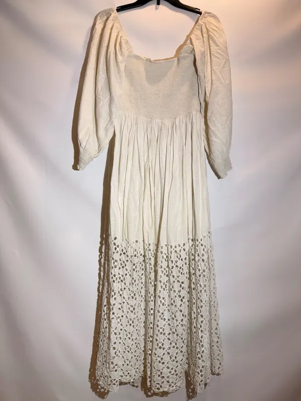 Free People Perfect Storm Black Embroidered Sheer Lace Midi Dress Size M - Image 2