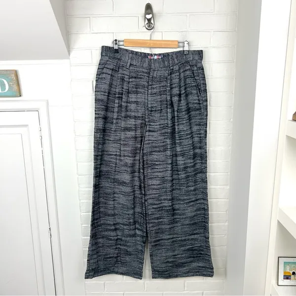 NWT Urban Outfitters Herringbone Wide Leg Knit Trouser Pants Size L - Image 2