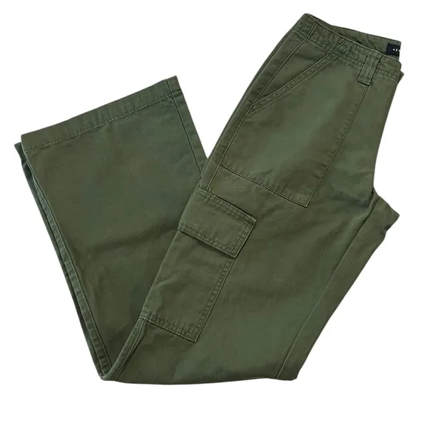 Aeropostale Womens Low Rise Flare Utility Cargo Pants Olive Green Size S - Image 8