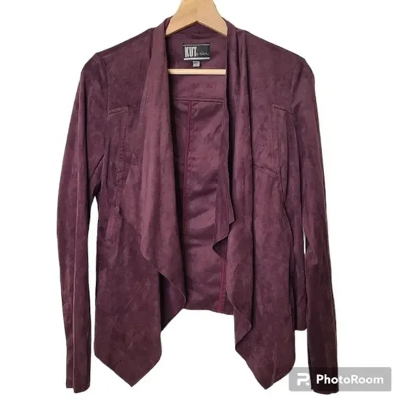 ✨ KUT FROM THE KLOTH Tayanita Faux Suede Jacket In Burgundy✨ - Image 9