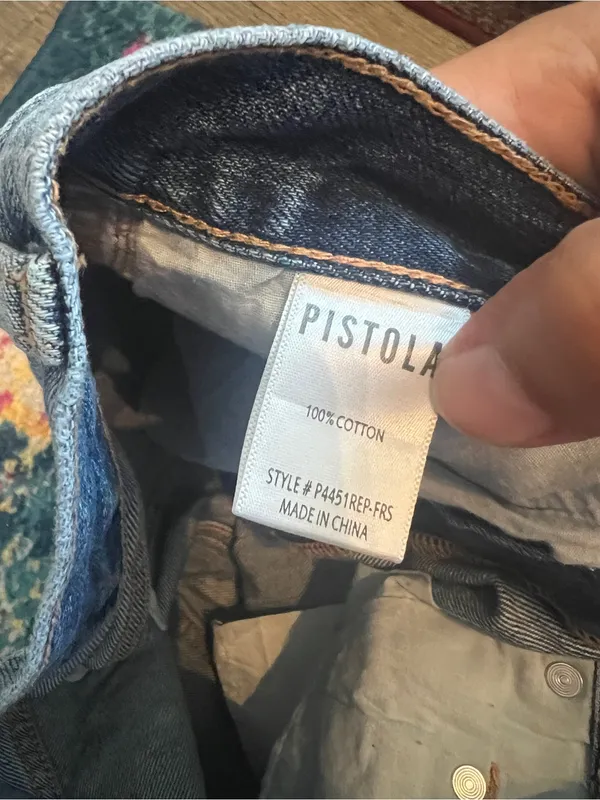 pistola medium blue distressed frayed denim shorts - Image 12